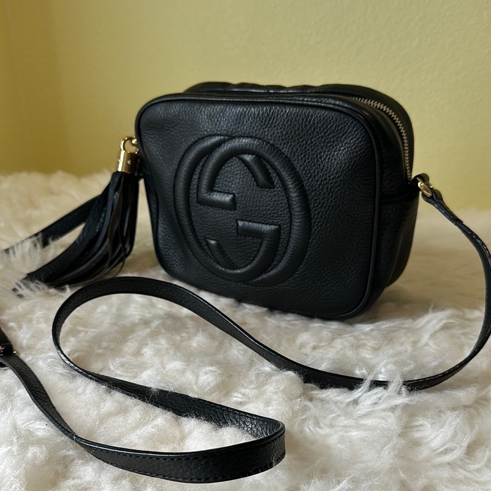 Gucci Soho Disco Black Leather Crossbody Bag🍀